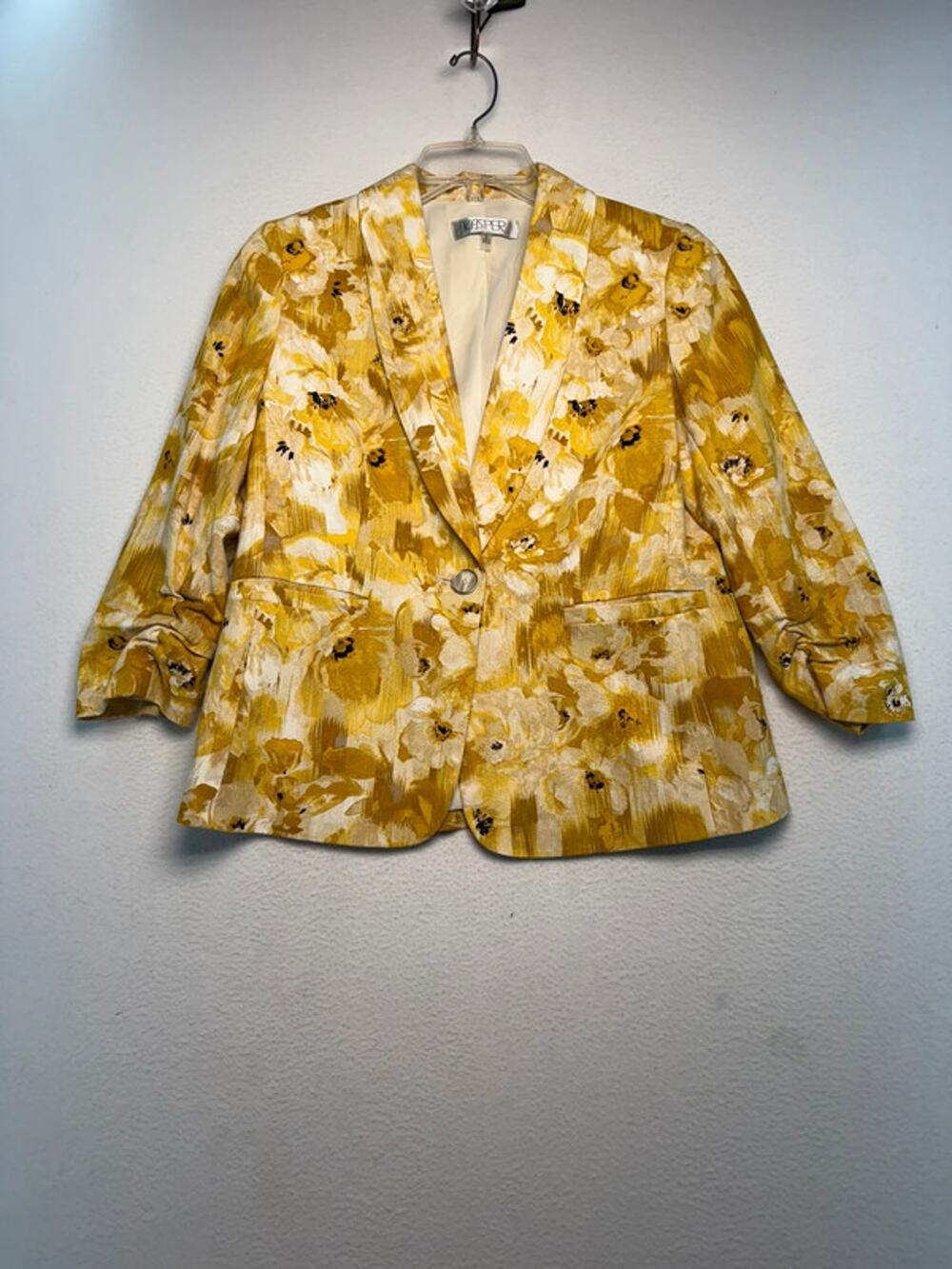 Kasper yellow floral women’s blazer size 6